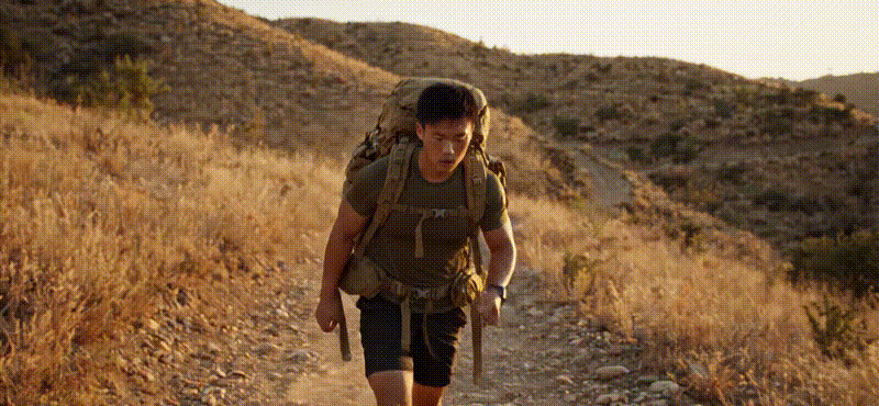 Hiker during golden hour