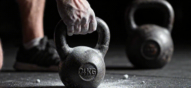 Kettlebell training macro shot